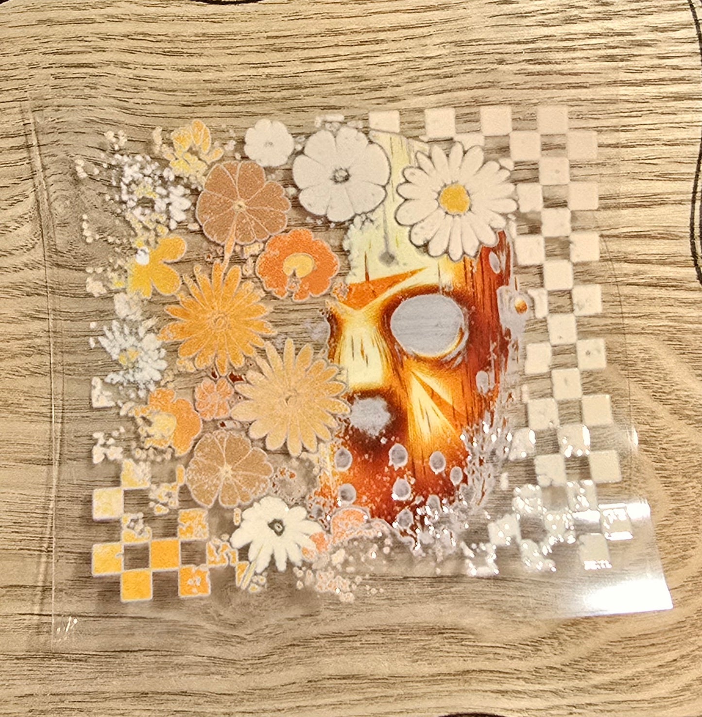 Halloween checkered/flowers