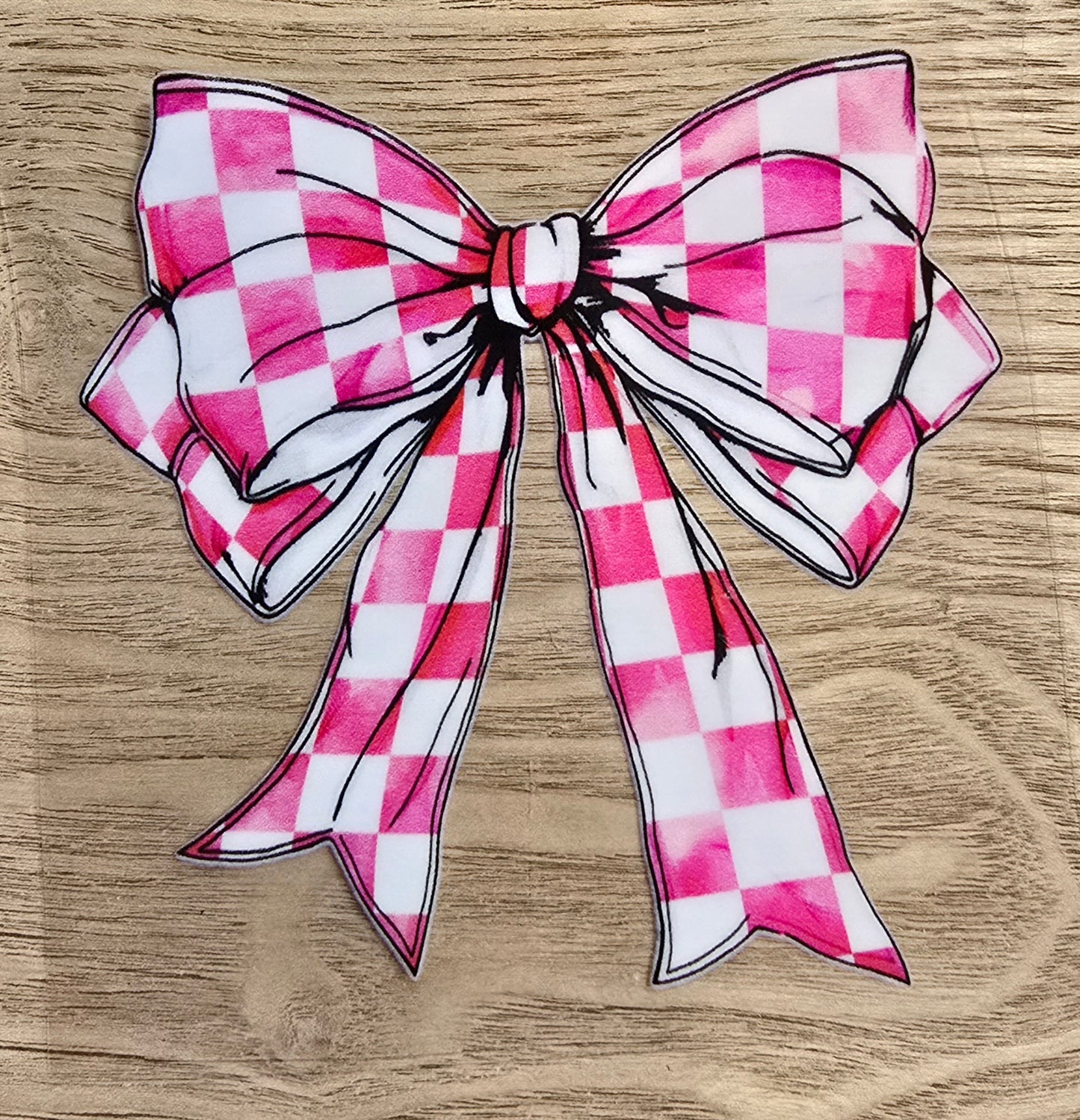 Pink checkered bow