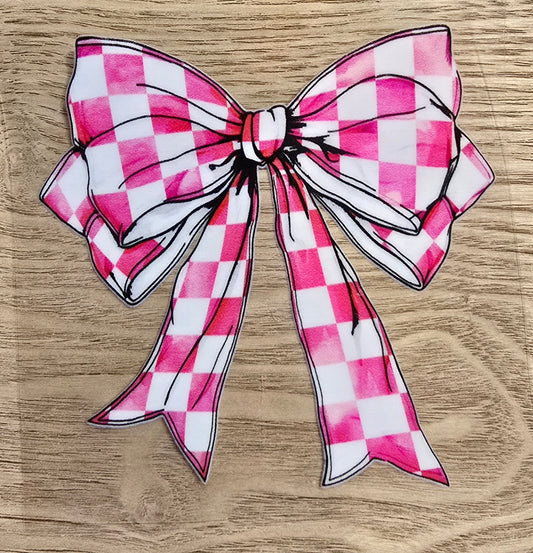 Pink checkered bow